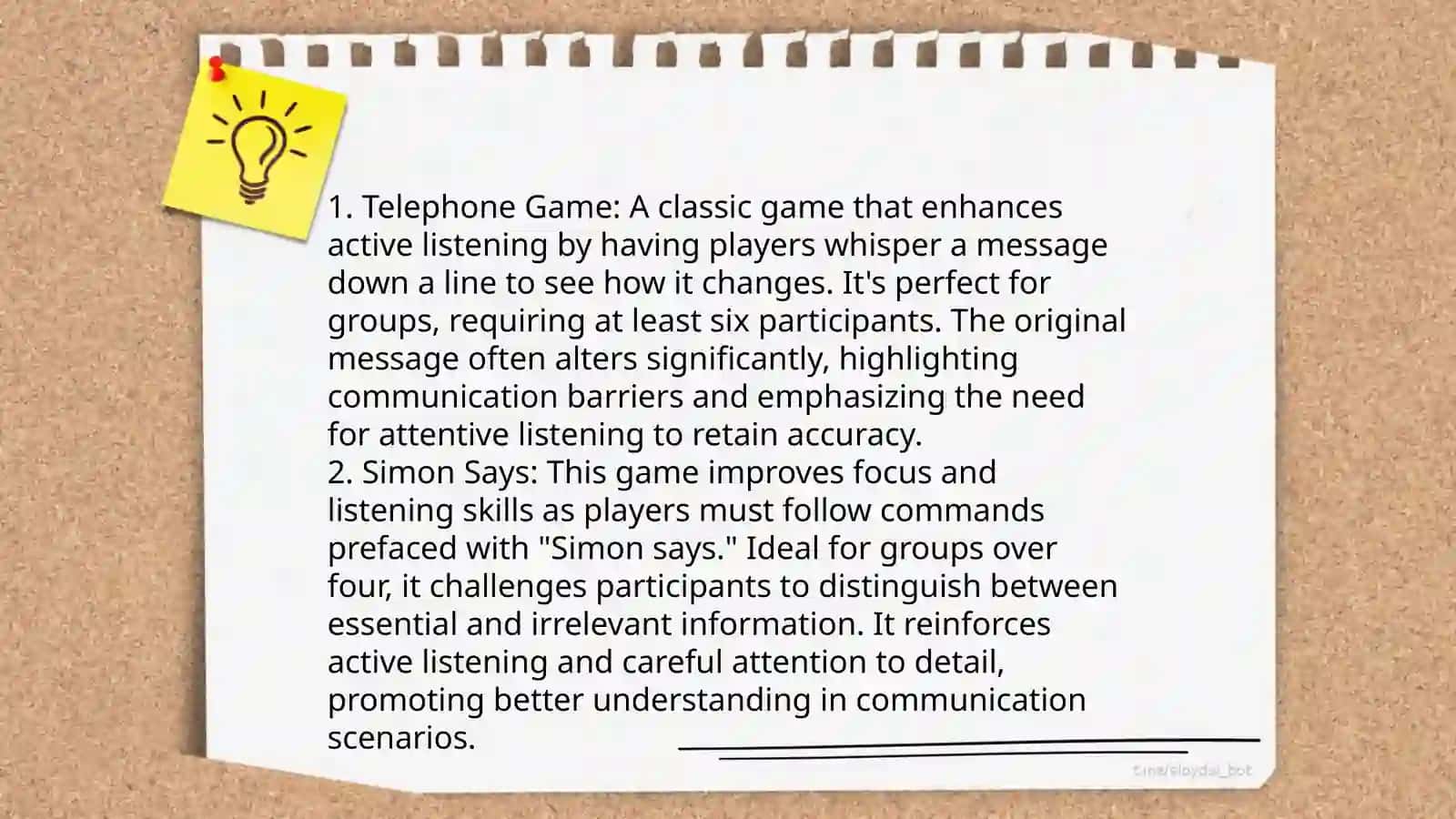 Communication Games 4