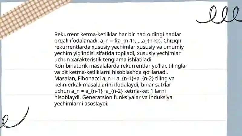 Sonli ketma ketliklarni kombinatorika ehtimollar nazariyasidagi tadbiqlari 4