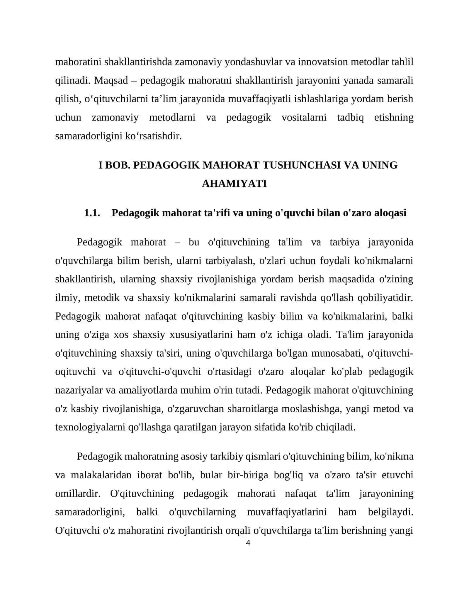 Pedagogik mahoratni rivojlantirish 4