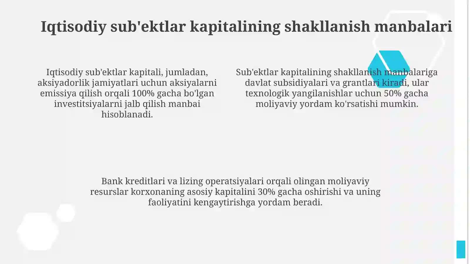 Iqtisodiy islohotlar davrida iqtisodiy sub'ektlarning moliyaviy resurslari va kapitali 4
