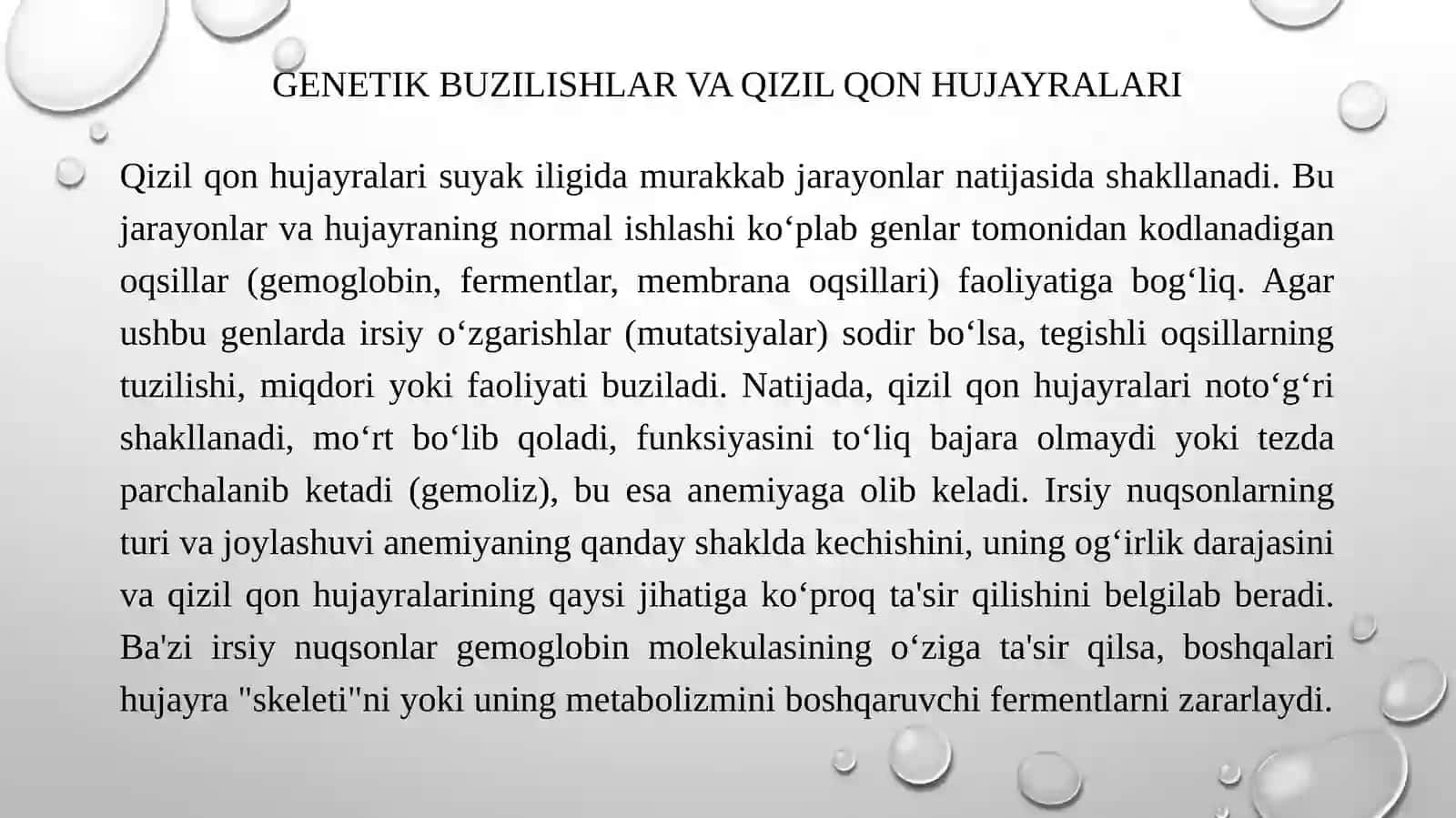 Irsiy nuqsonlarning anemiya rivojlanishiga ta'siri 4