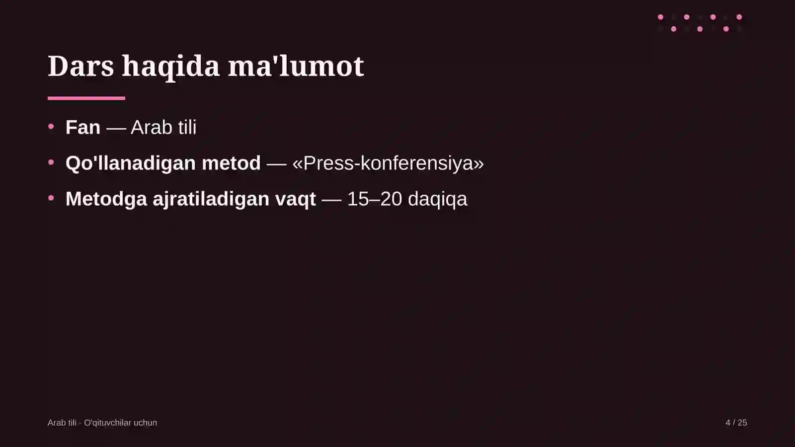 arab tili darslarida press konferensiya metodidan foydalanish 7194 4