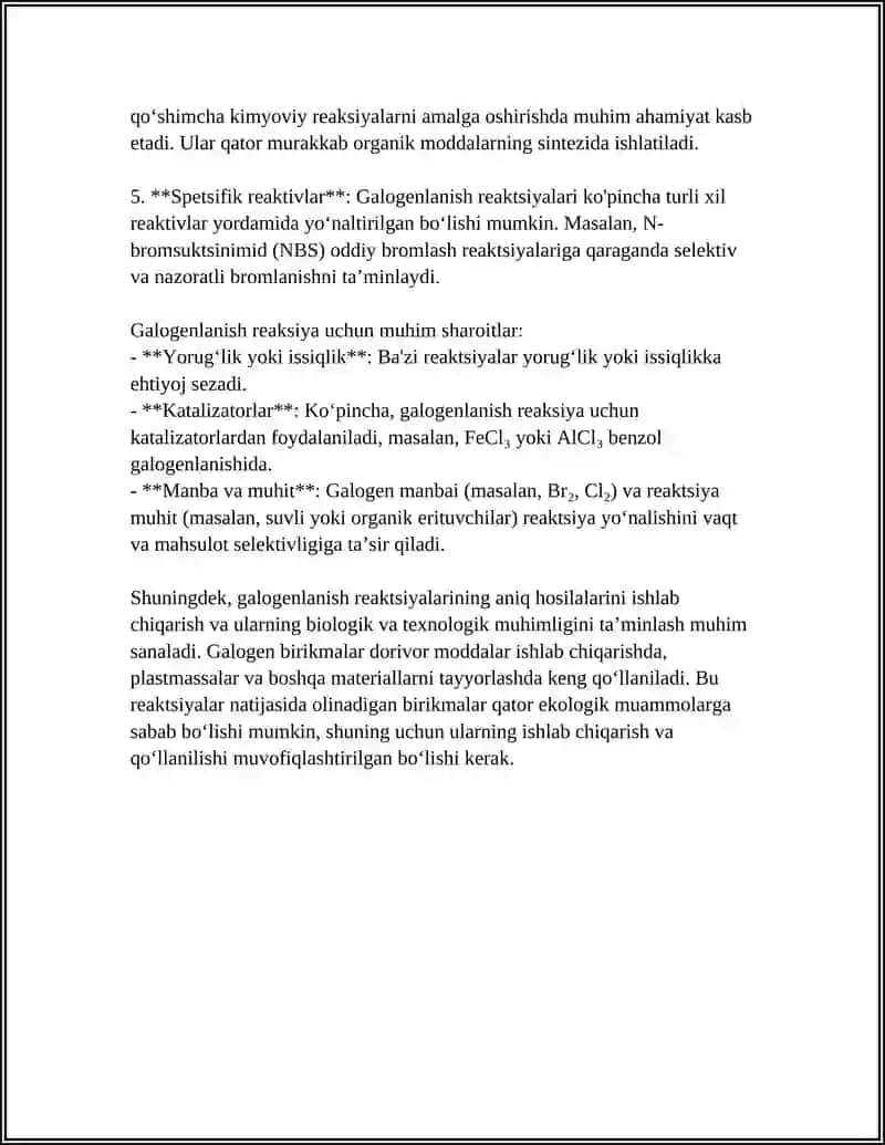 GALOGENLANISH REAKSIYALARI 4