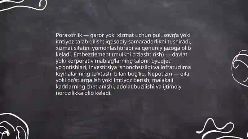 Korrupsiyaning mohiyati va uning oqibatlari 4