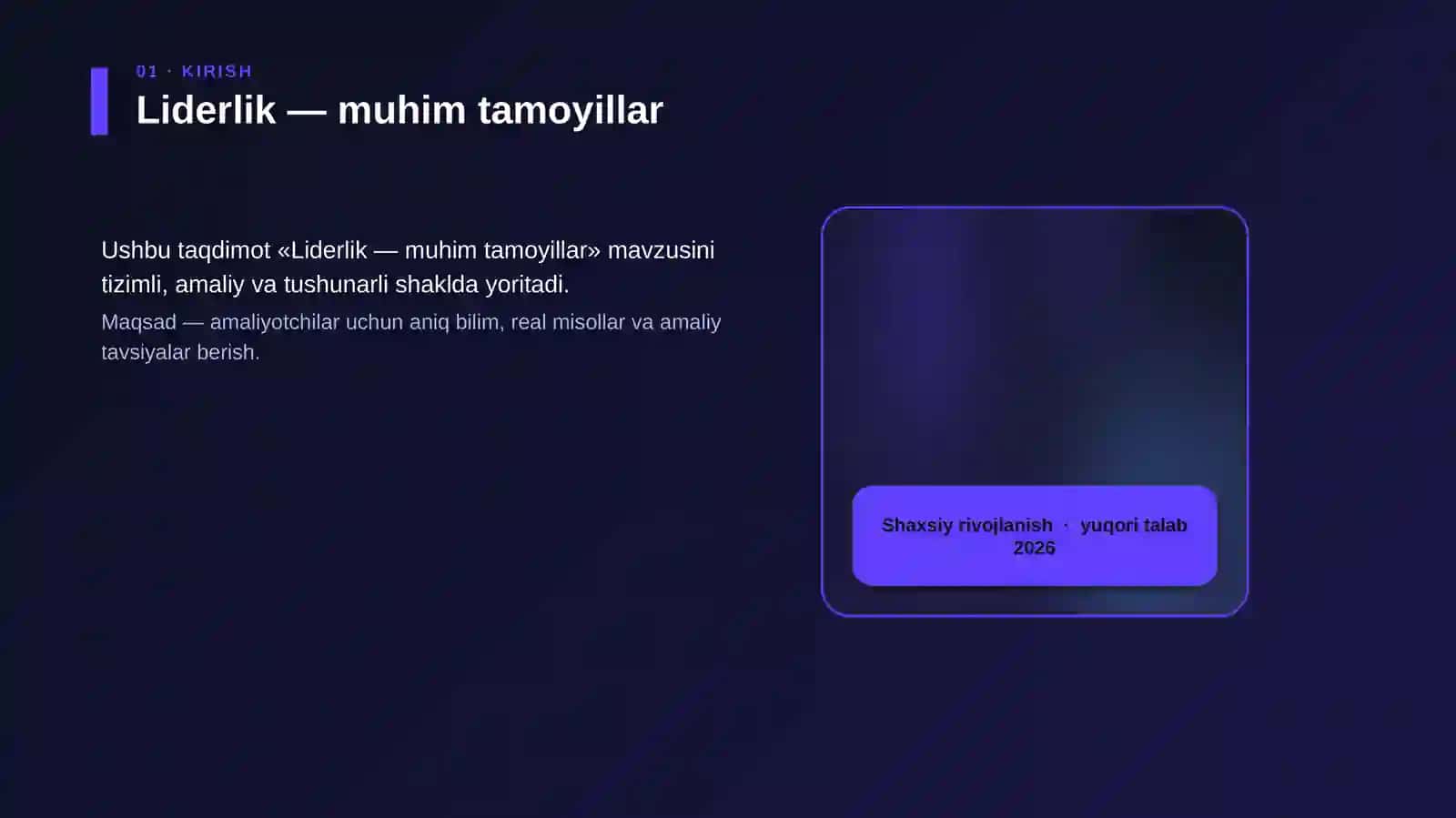 Liderlik — muhim tamoyillar 4