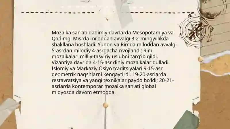 Mozaika san'ati haqida tushuncha 4