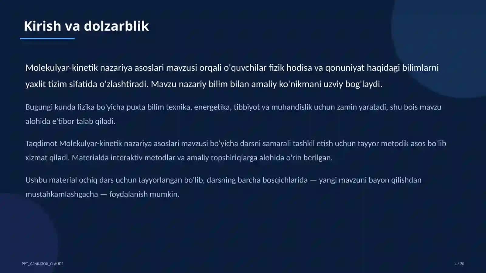 Molekulyar-kinetik nazariya asoslari (10-sinf) 4