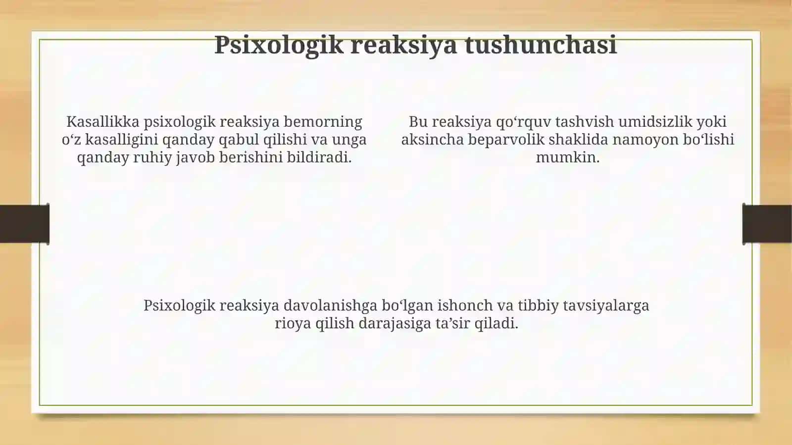 Kasallikka psixologik reaksiya tushunchasi 4