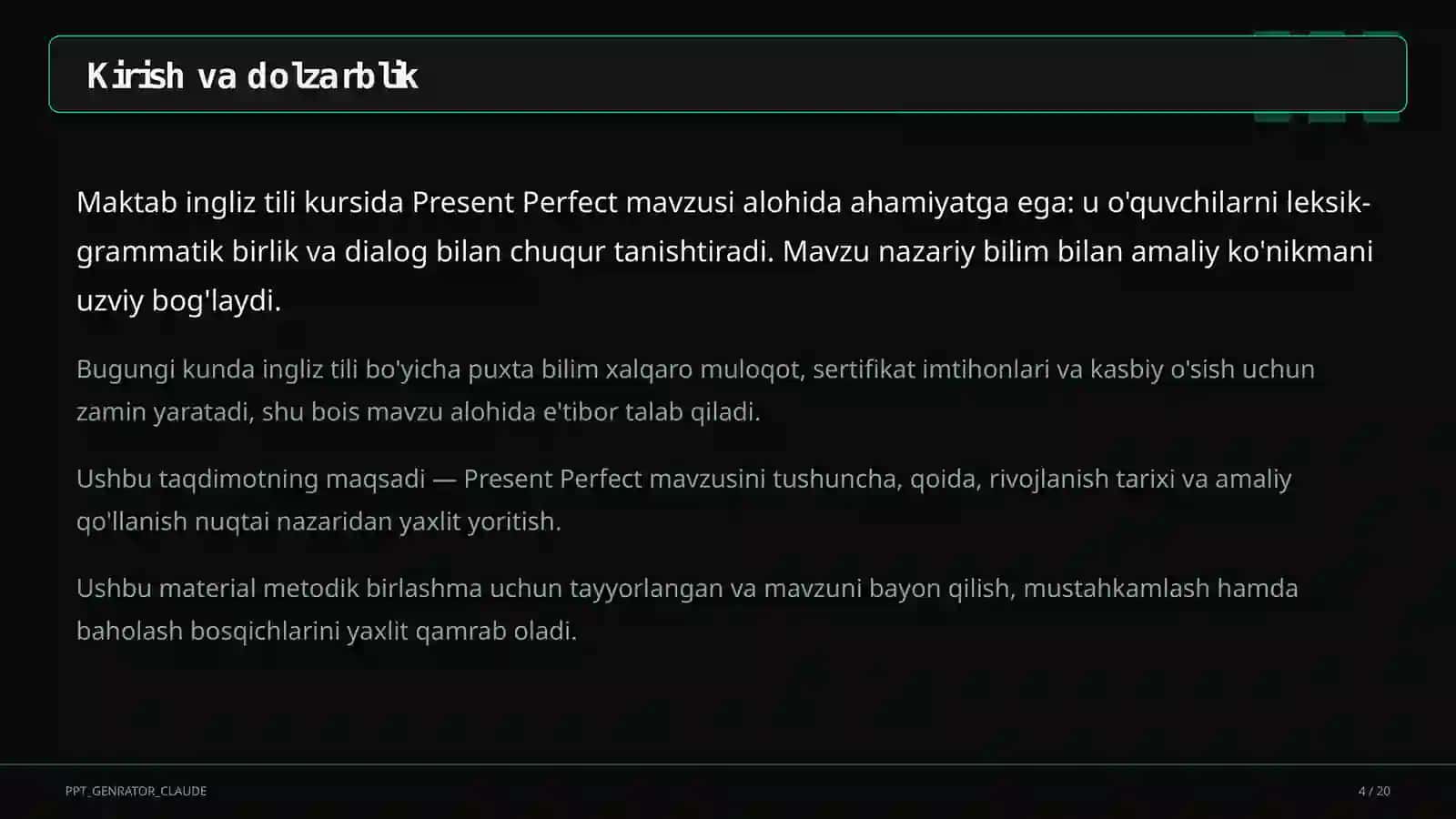 Present Perfect (8-sinf) 4