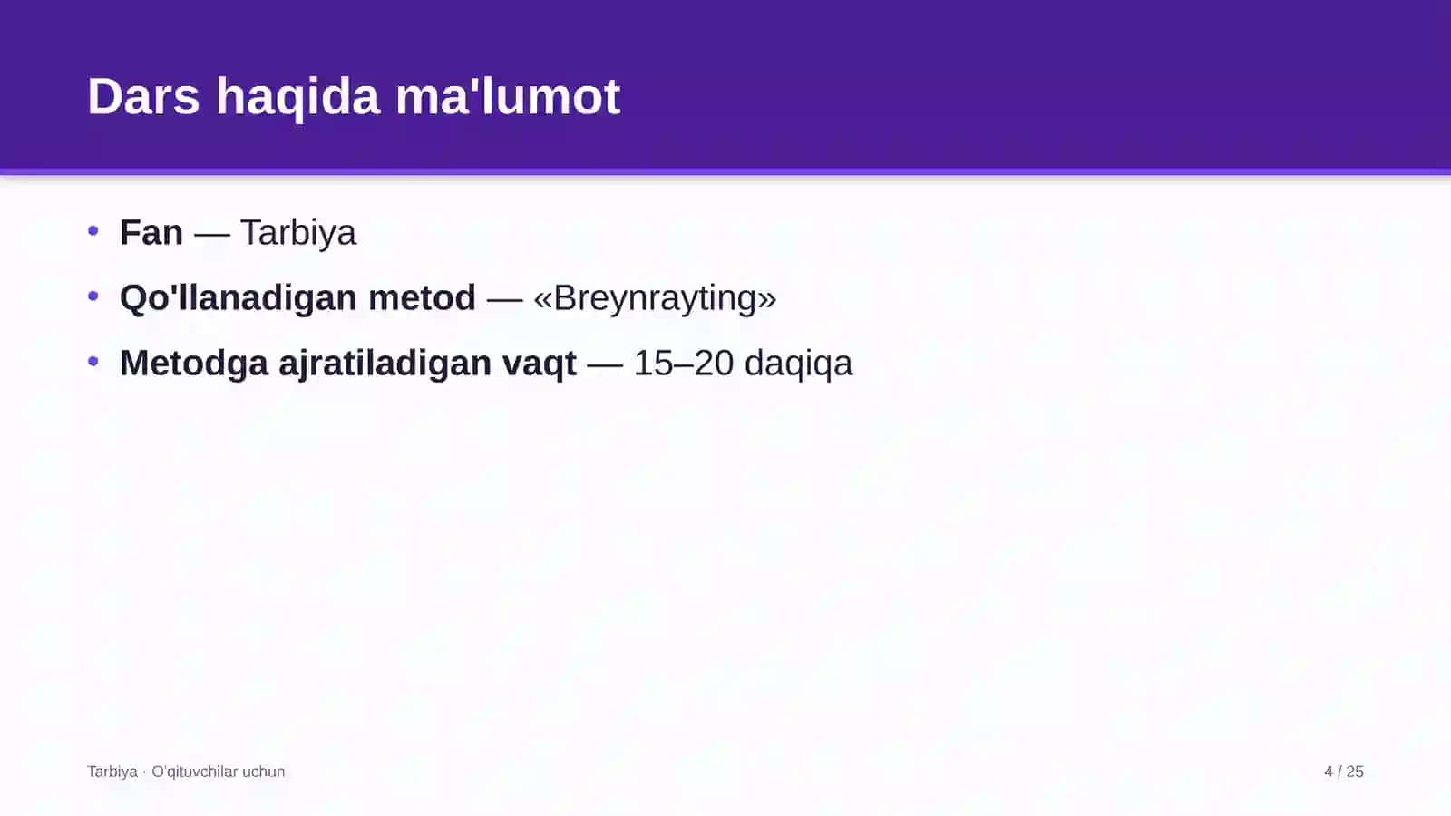 tarbiya darslarida breynrayting metodidan foydalanish 6920 4