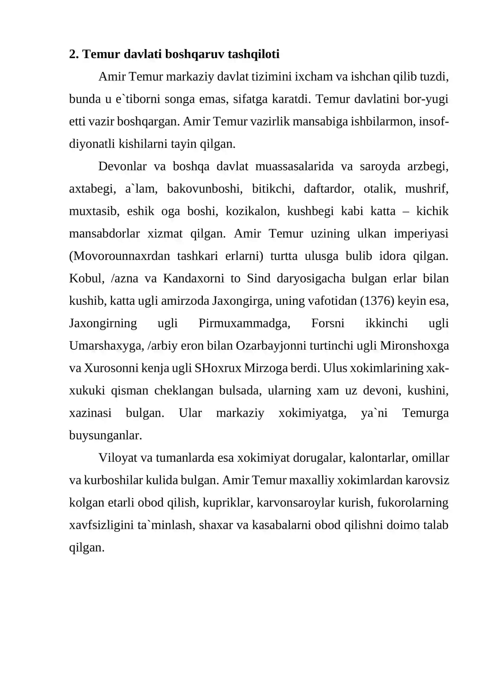 Amir Temur va temuriylar davlatchiligi 4