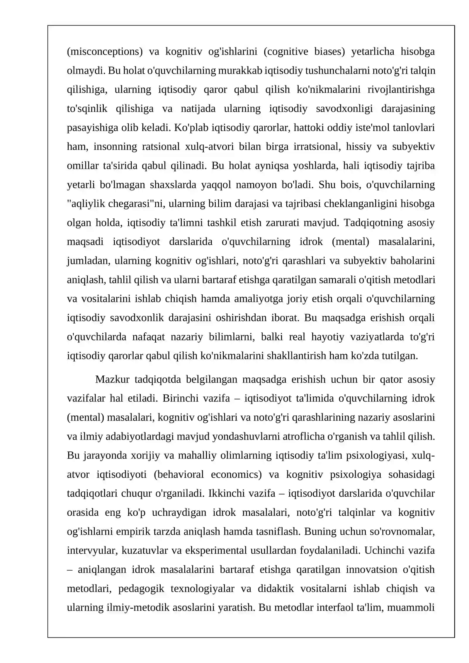 IQTISODIY BILIM ASOSLARINI OʻQITISH METODIKASI 4