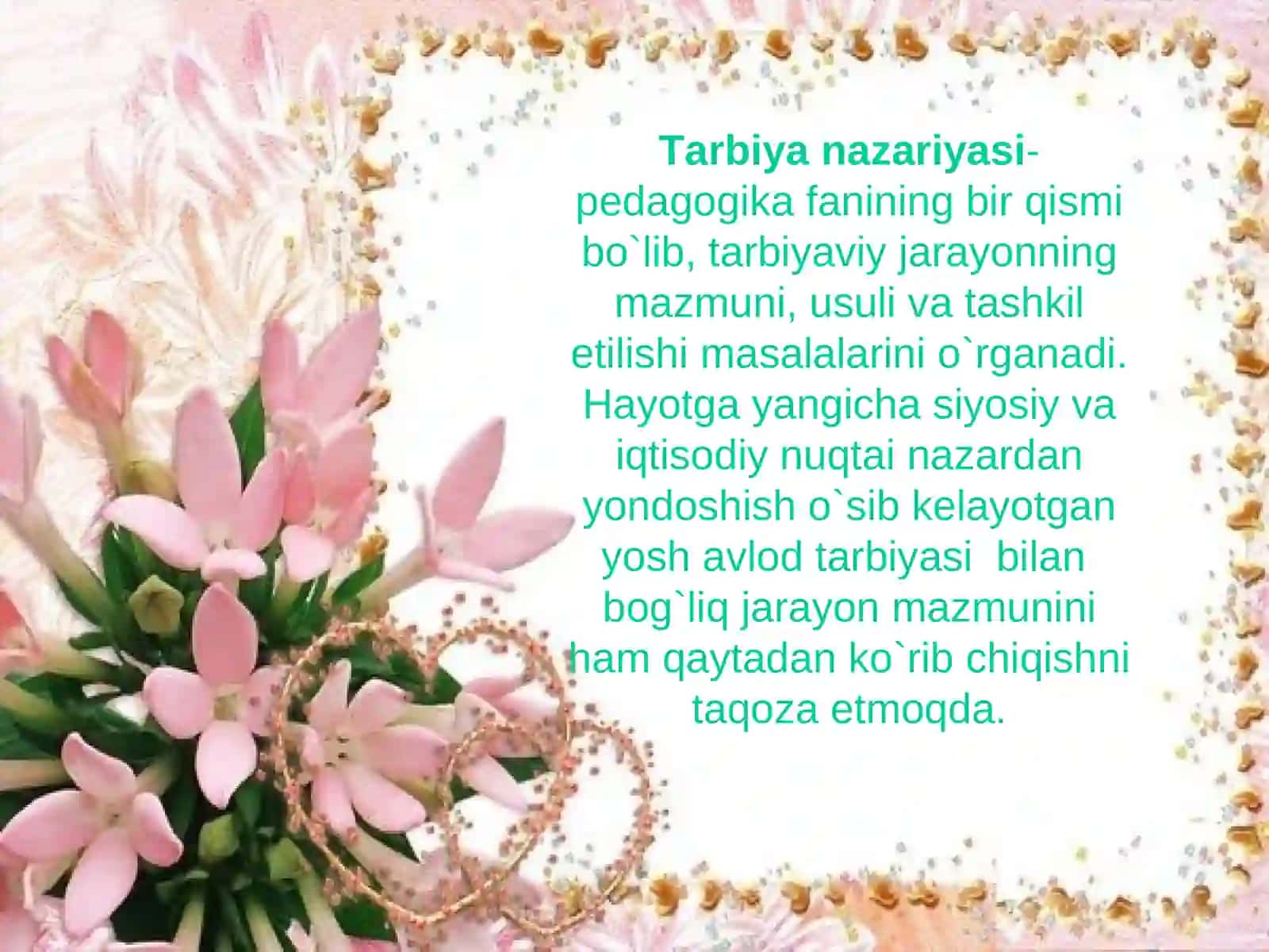 TARBIYA JARAYONINING MAZMUNI VA TARBIYA TAMOYILLARI METODLARI 4