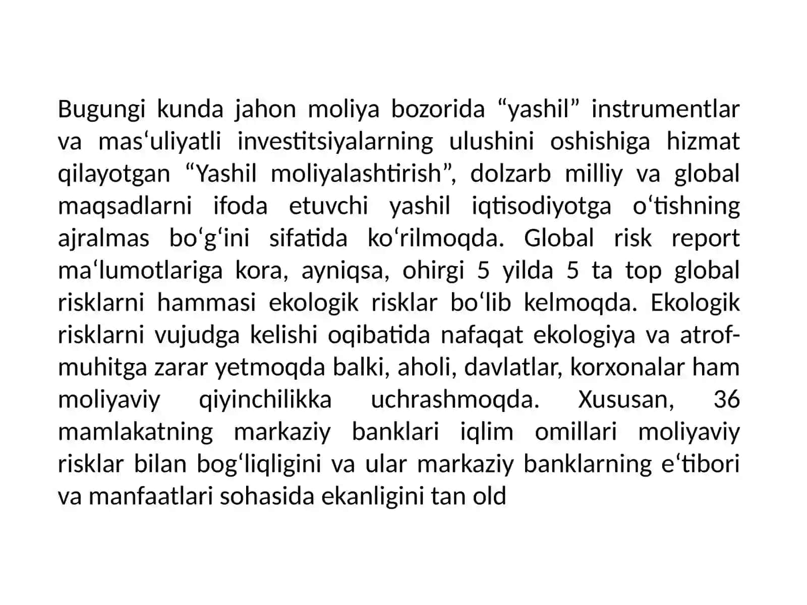 Ekologik risklar va iqtosodiy risklarning oʻzaro bogʻliqligi 4