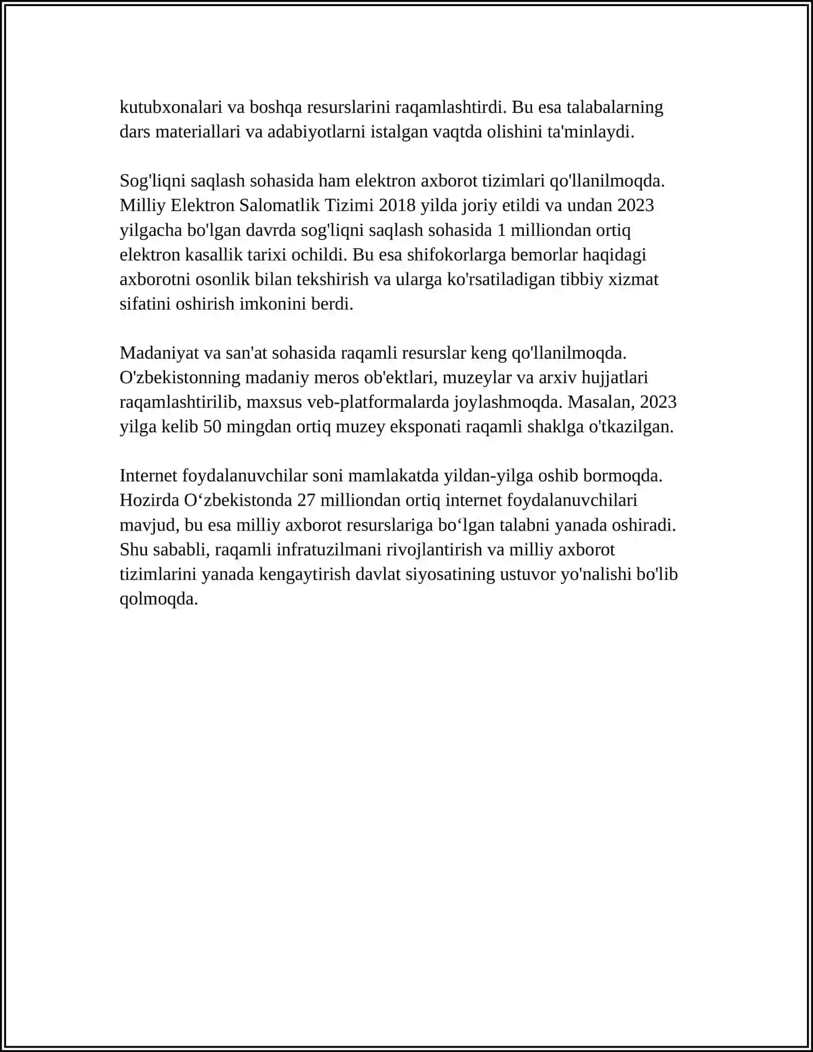 Milliy axborot resurslari bilan ishlash yagona identifikatsiya tizimida rõyxatga õtish va milliy tarmoq resurslarida foydalanish 4