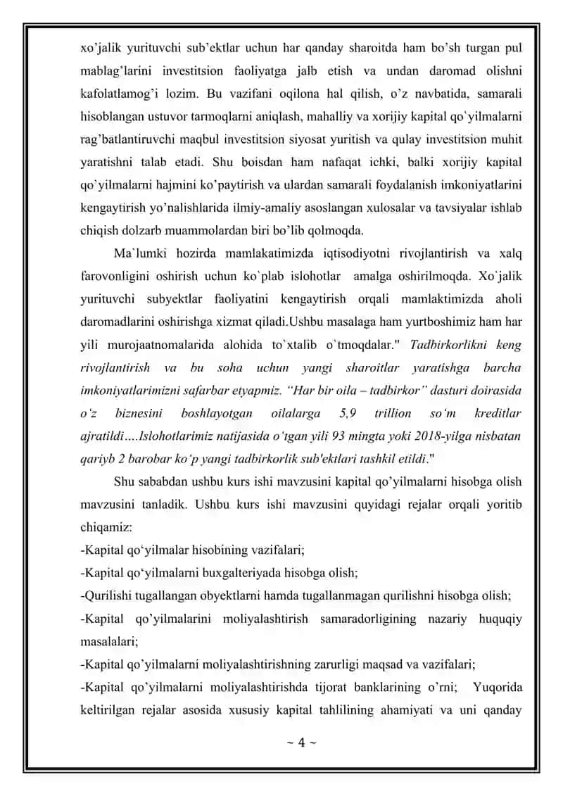 KAPITAL QUYILMALARNI HISOBGA OLISH 4