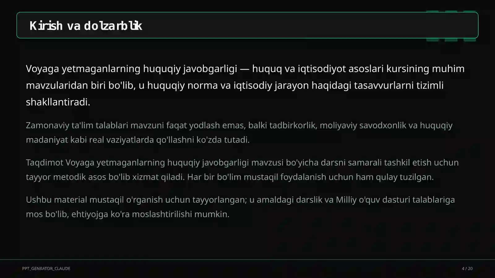 Huquq va iqtisodiyot asoslari (9–11) 4
