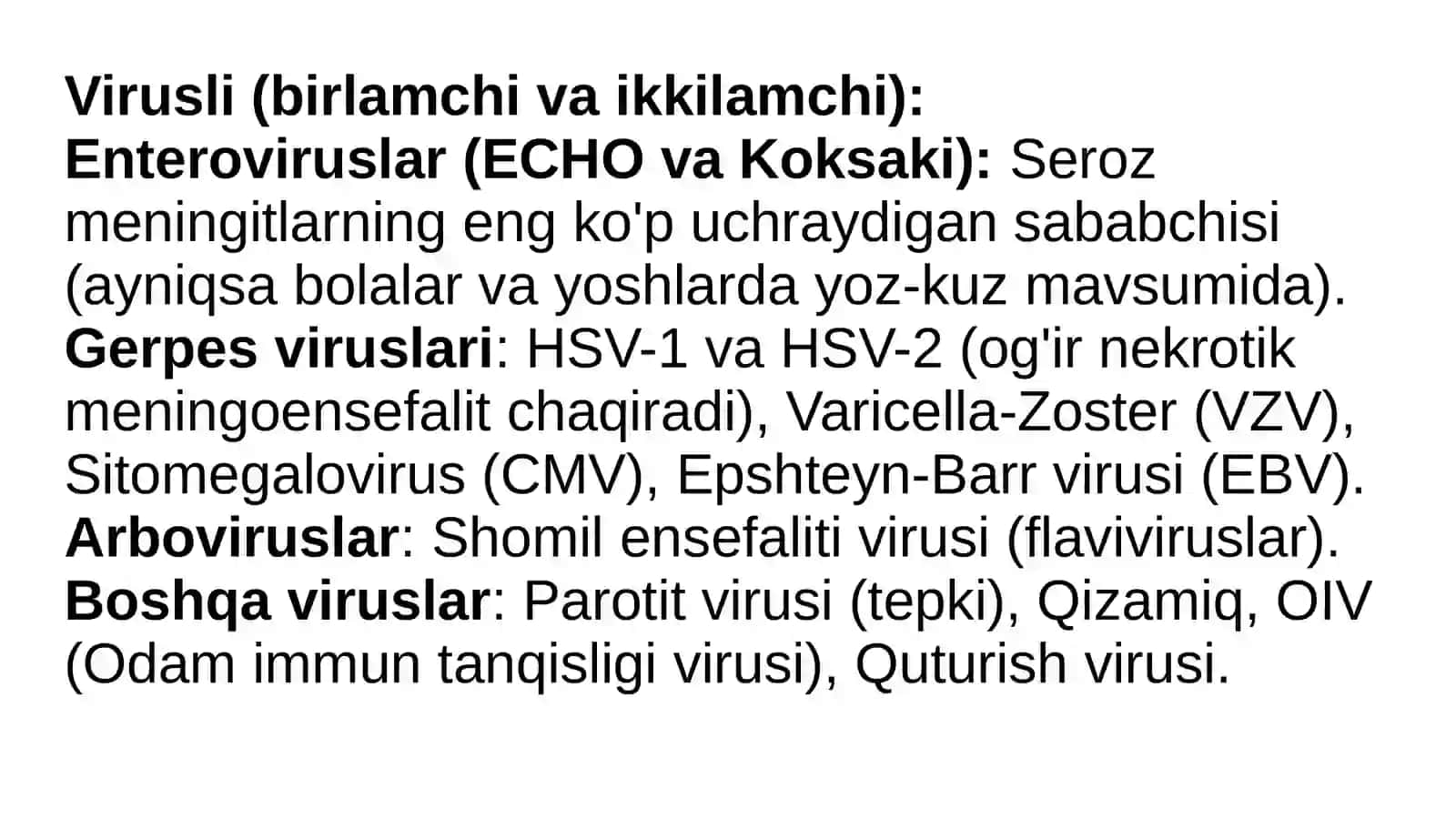 Seroz meningitlar va Meningoensefalitlar 4
