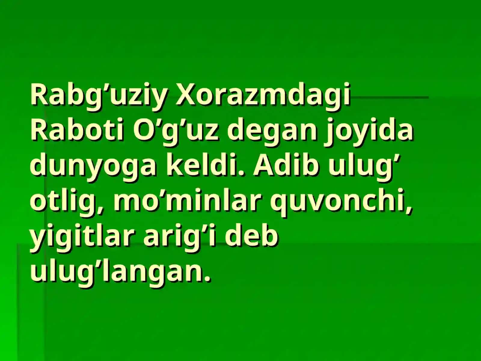 “Qisasi Rabg’uziy” asari 4