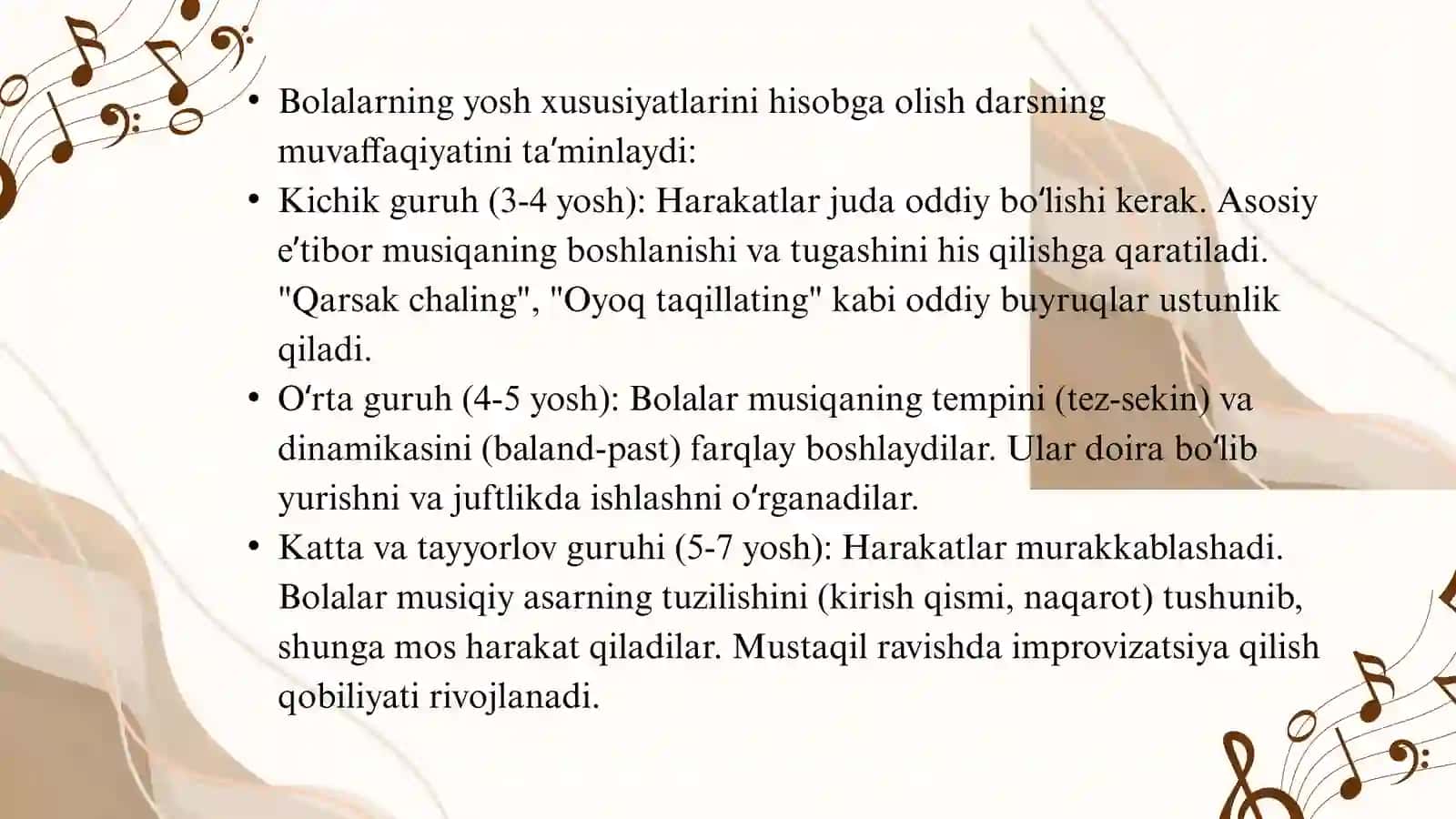 Bolalarni musiqiy-ritmik harakatlar ga oʻrgatish damashgʻulotlari samaradorligini oshirish 4