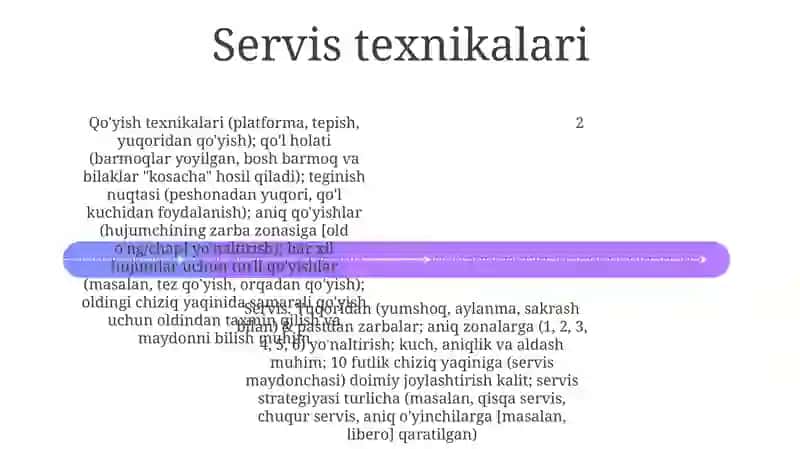 Valeybol oyinida shuğullanuvchilarning oyin texnikasi 4