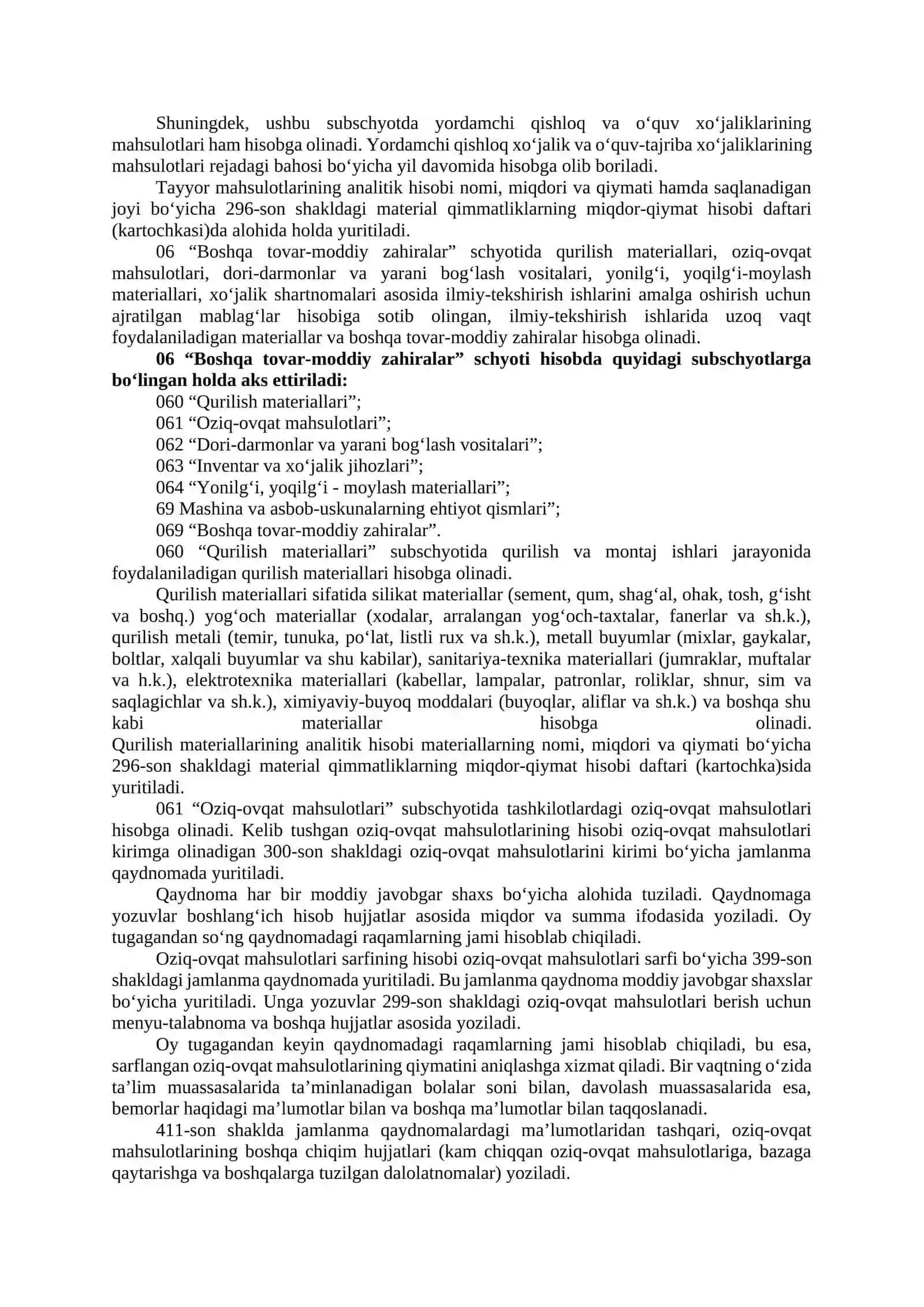 Byudjet tashkilotlarida tovar-moddiy zaxiralar hisobi 4