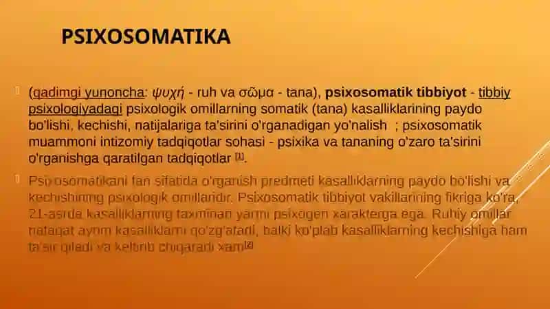 Psixosomatiktibbiyotrivojlanish tarixi 4