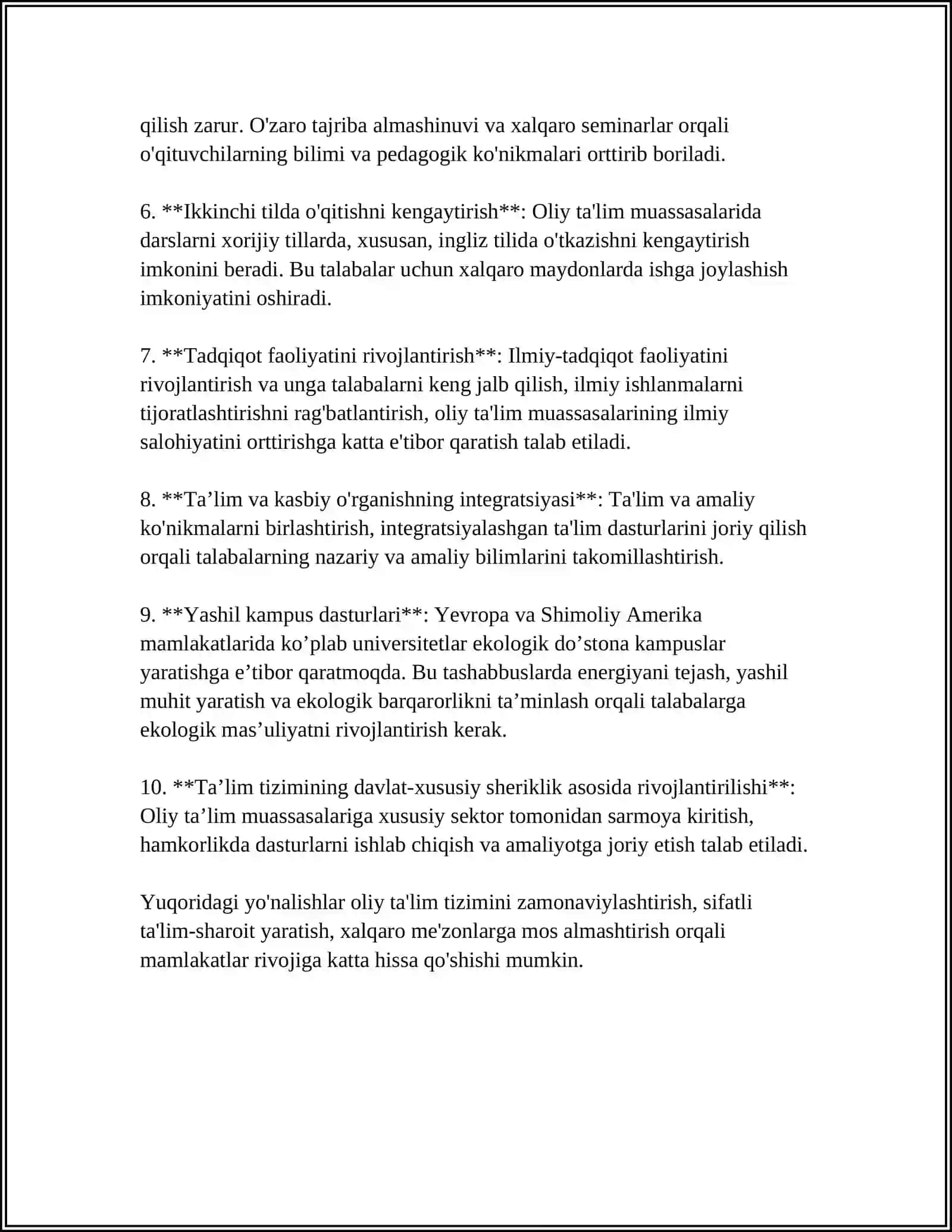 OLIY TALIM TIZIMINI MODERNIZATSIYALASH JARAYONLARI XAQIDA 4