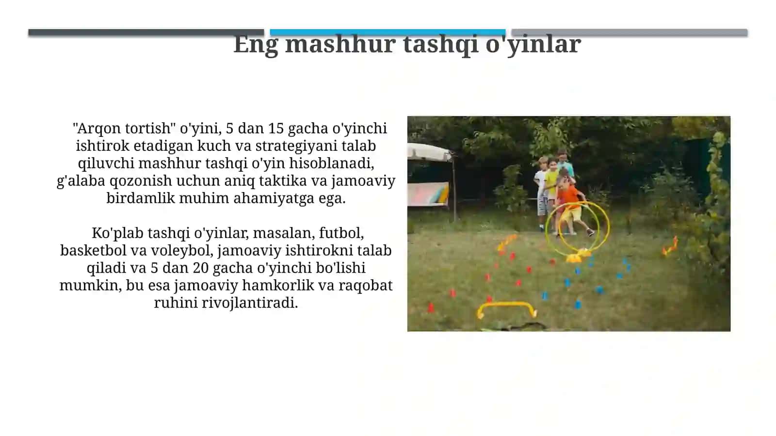 Darsdan tashqari oʻtqaziladigan harakatli oʻyinlar 4