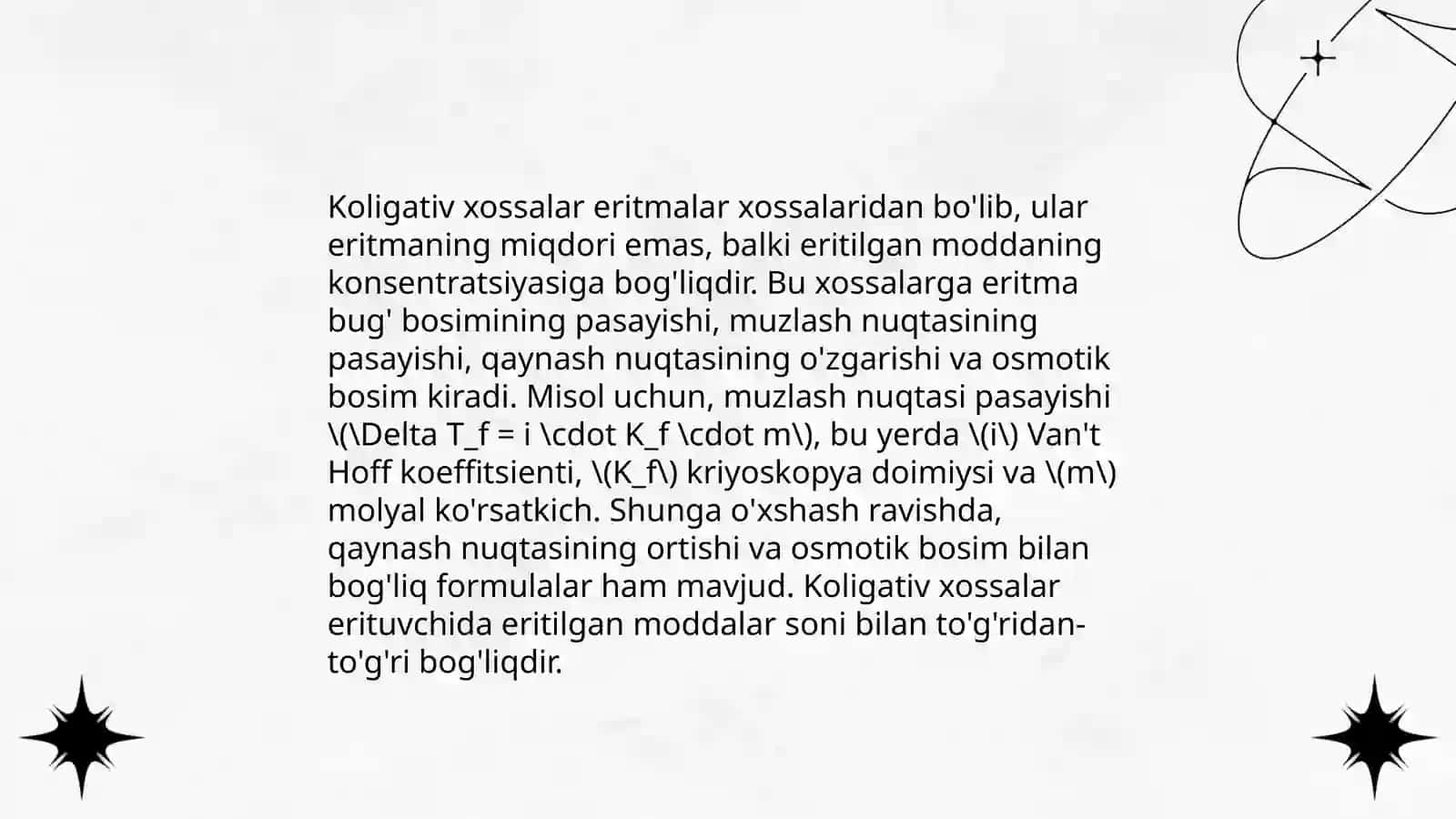 Eritmalarning kolligativ xossalari 4