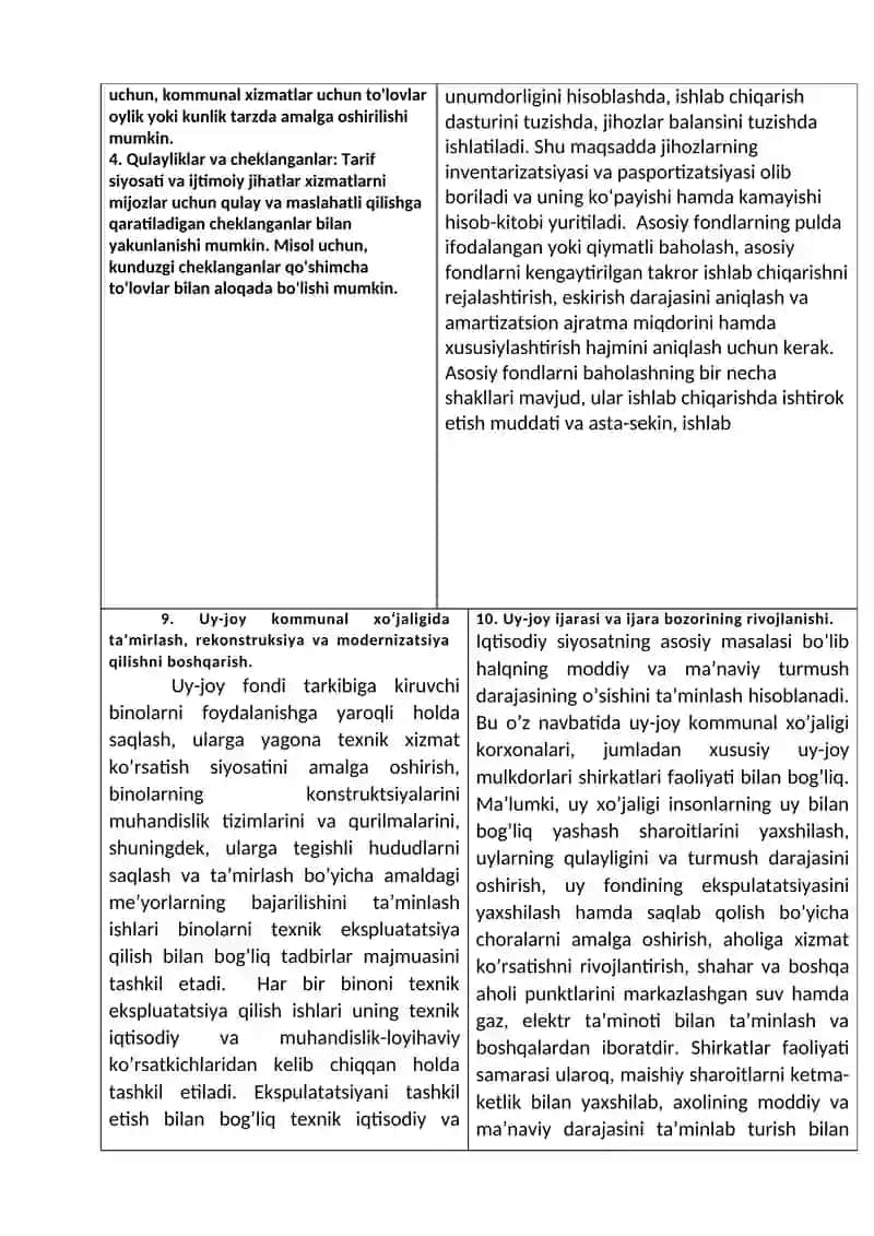 Kommunal Infrastruktur va Uy-Joy Kommunal Xo’jaligini Boshqarish Fanining Maqsadi 4