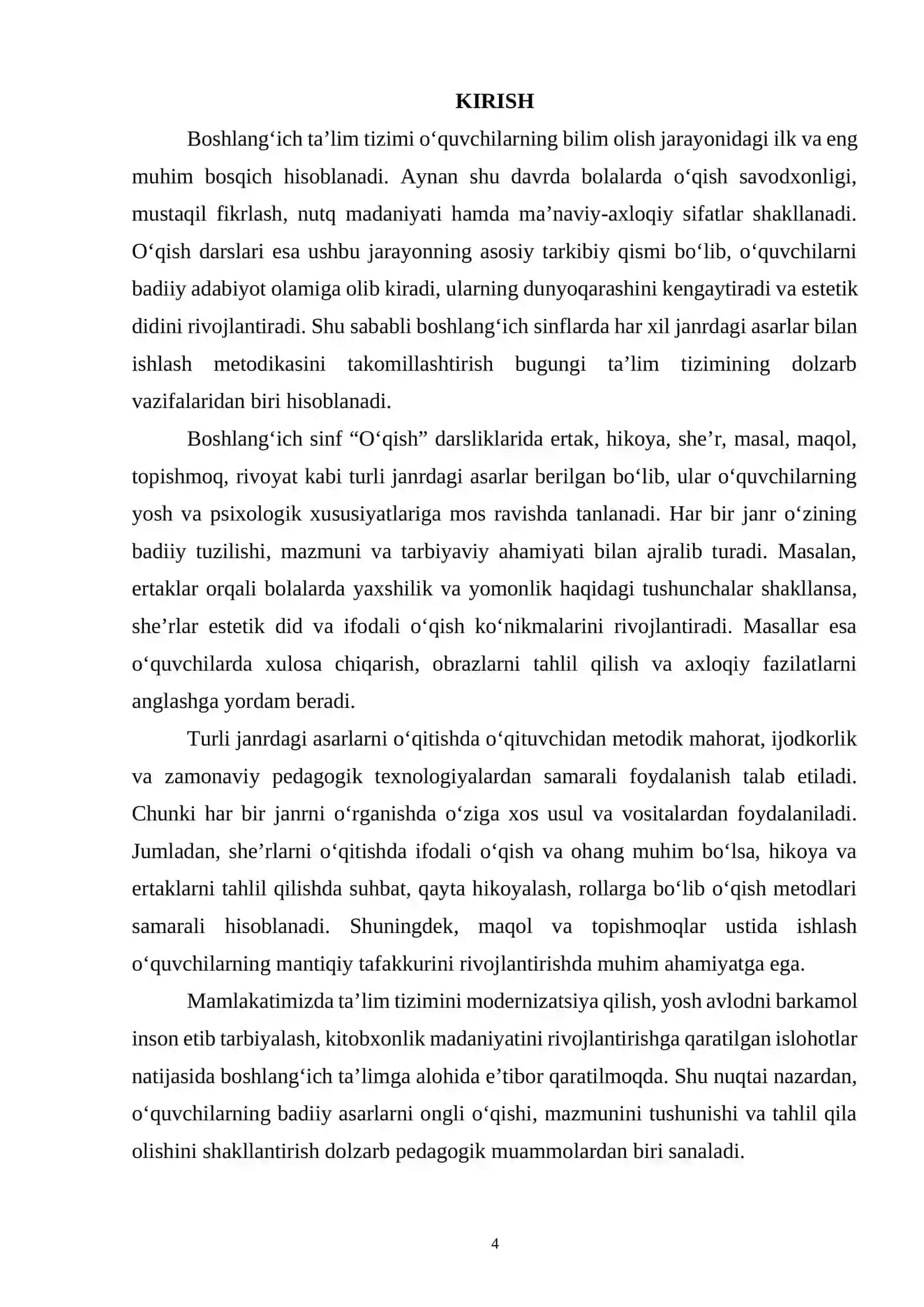 BOSHLANGʻICH SINFLARDA HAR XIL JANRDAGI ASARLAR BILAN ISHLASHNING OʻZIGA XOS XUSUSIYATLARI 4