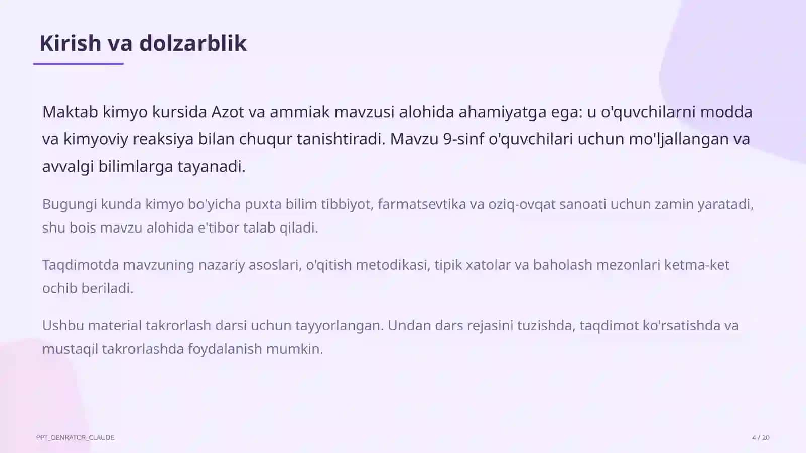 Azot va ammiak (9-sinf) 4