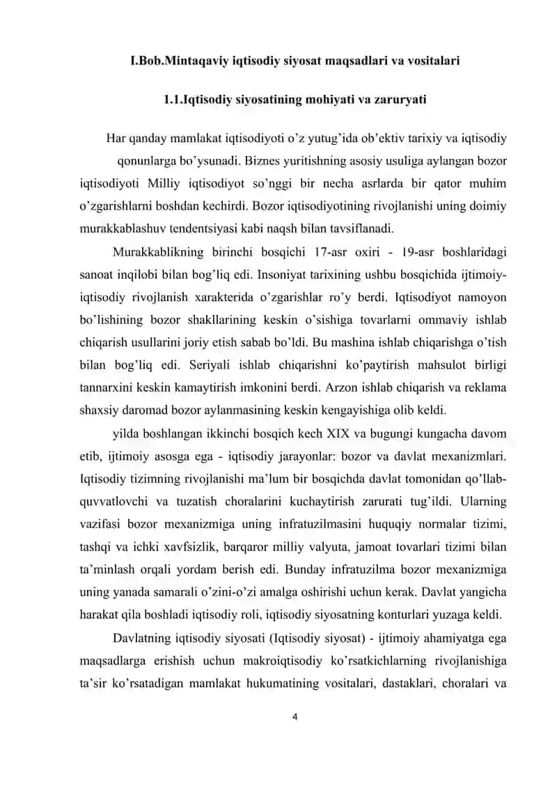 MINTAQAVIY IQTISODIY SIYOSAT MAQSADLARI VA VOSITALARI 4