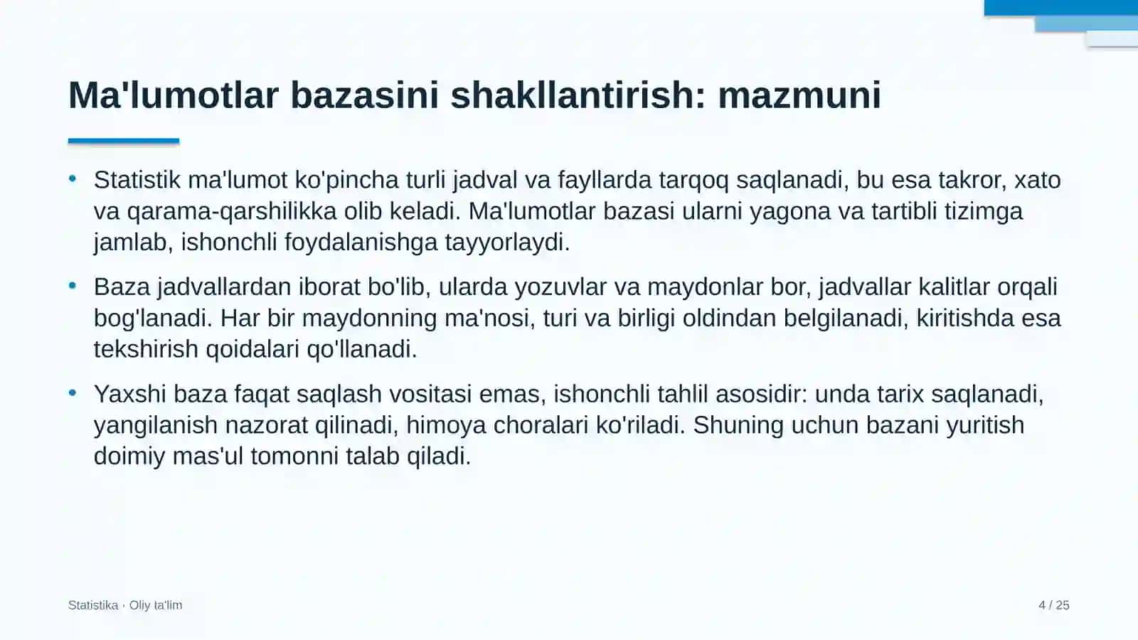 suyultirilgan gaz ishlab chiqarishda ma'lumotlar bazasini shakllantirish 5054 4