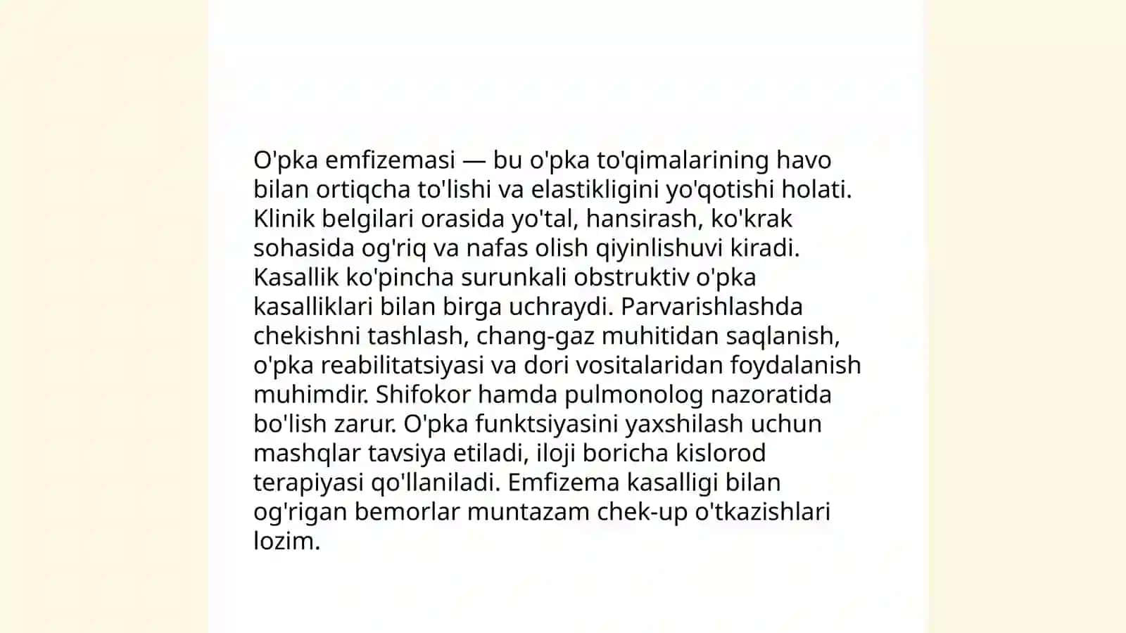 Nafas olish tizimi kasalliklarida bemorlarni kuzatish va parvarish qilish 4