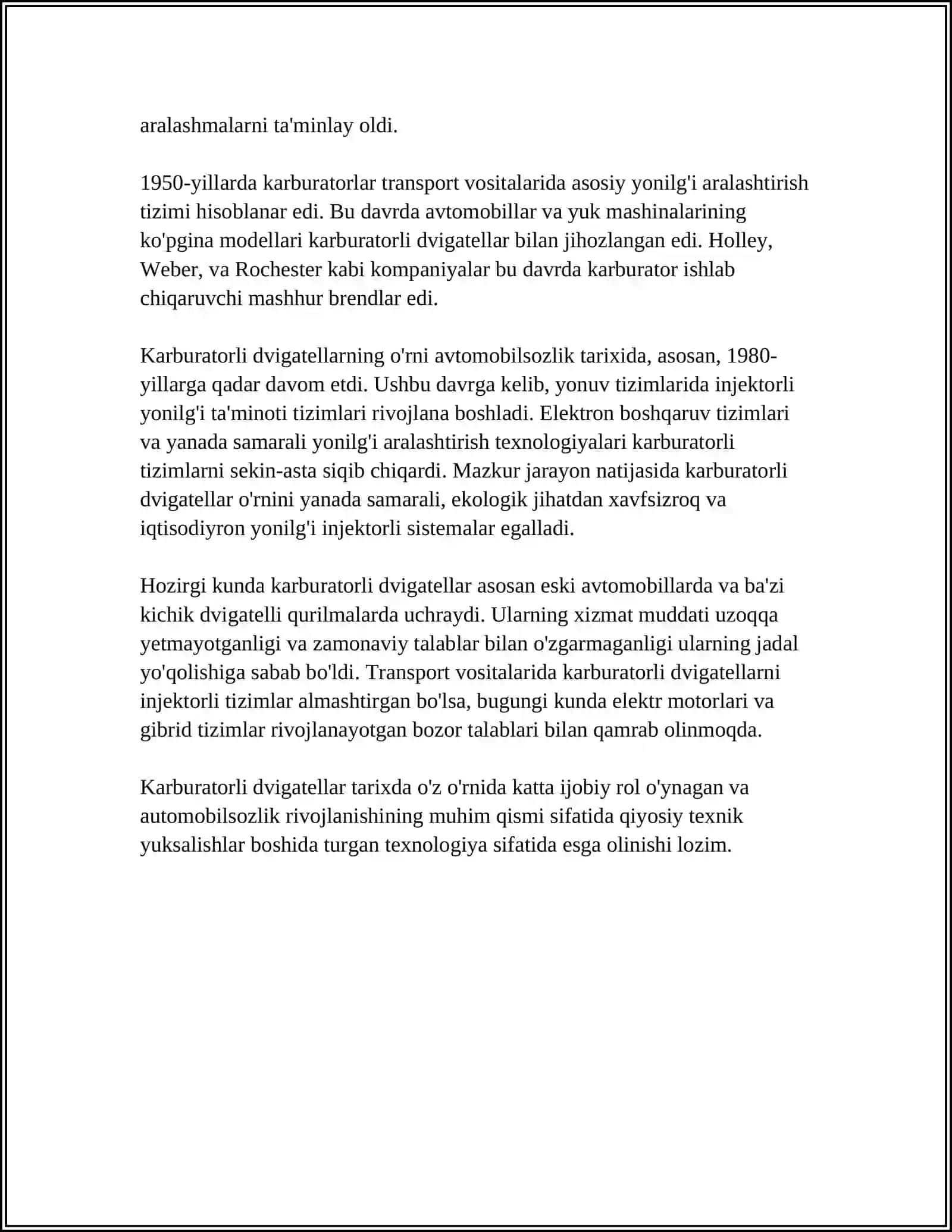 KARBURATORLI DVIGATELLAR 4