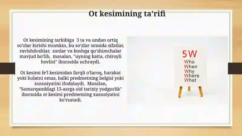 Ot kesimlarining tarjimasiga oid masalalar 4