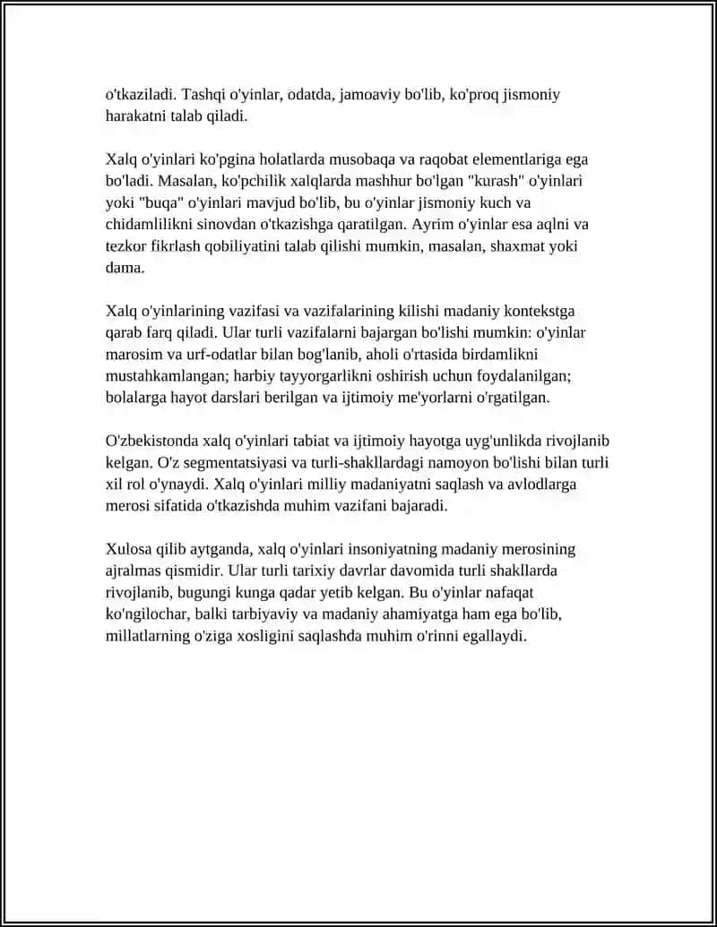 XALQ O'YINLARI BO'YICHA REFERAT 4