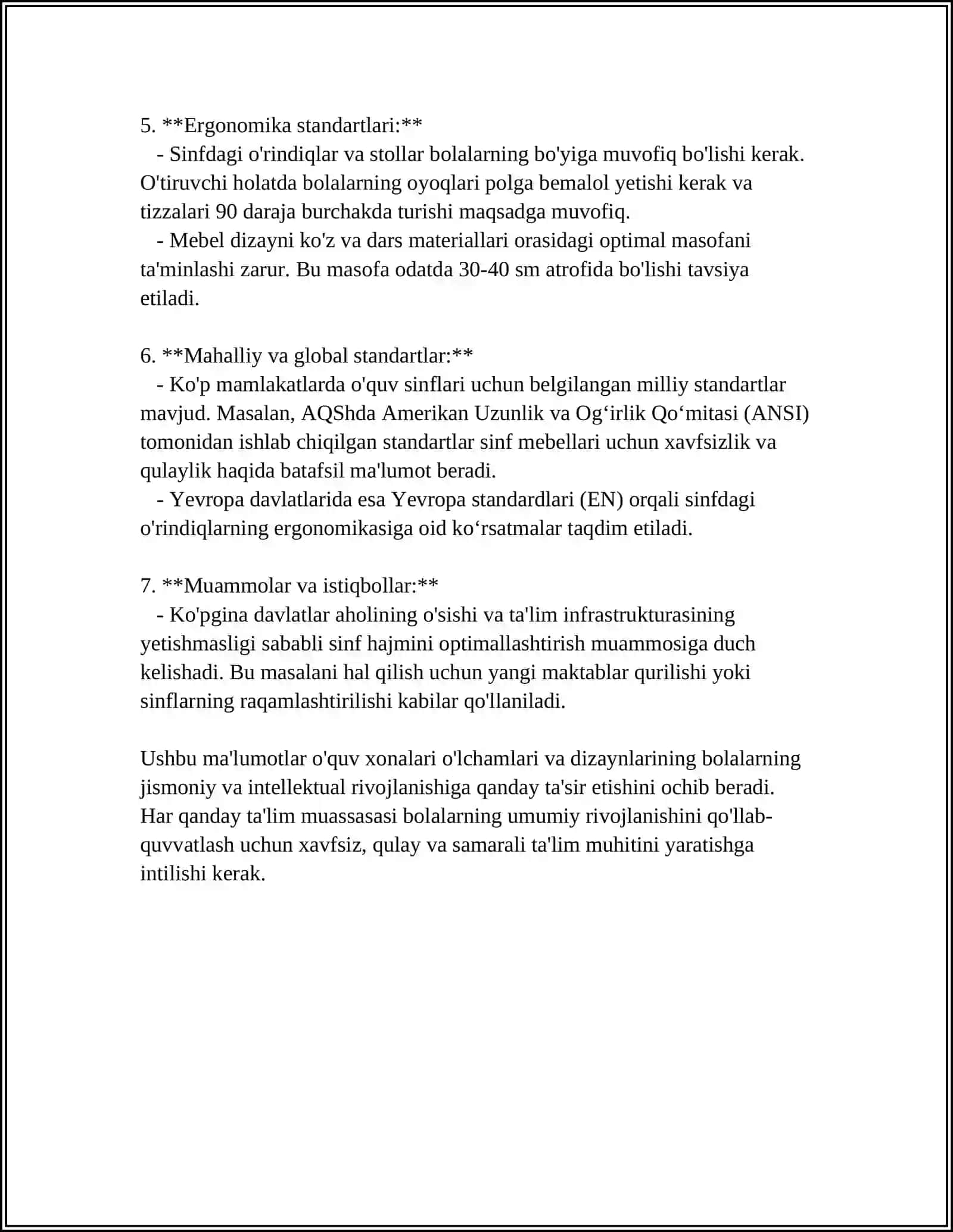 BOLALARNING QAD-QOMATINI SHAKLLANISHIGA SINF VA SINF JIHOZLARINING TAʼSIRINI OʻRGANISH 4