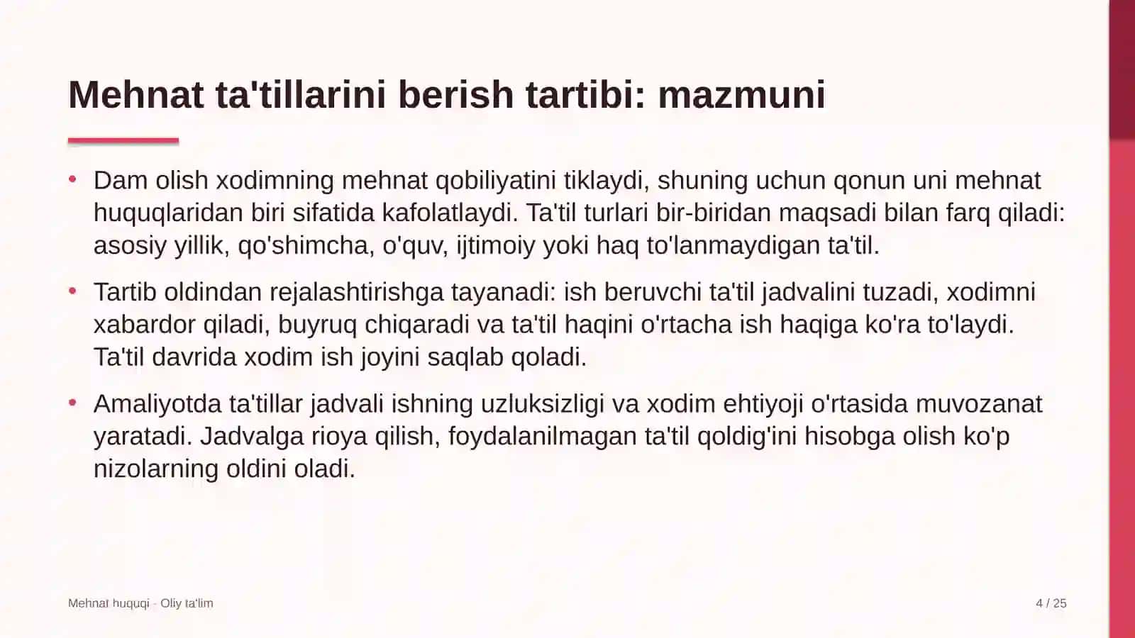 akusherlik va ginekologiyada mehnat ta'tillarini berish tartibi 3364 4