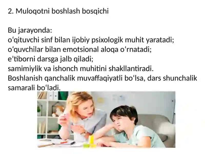 Pedagogik muloqotning tashkiliy bosqichlari 4