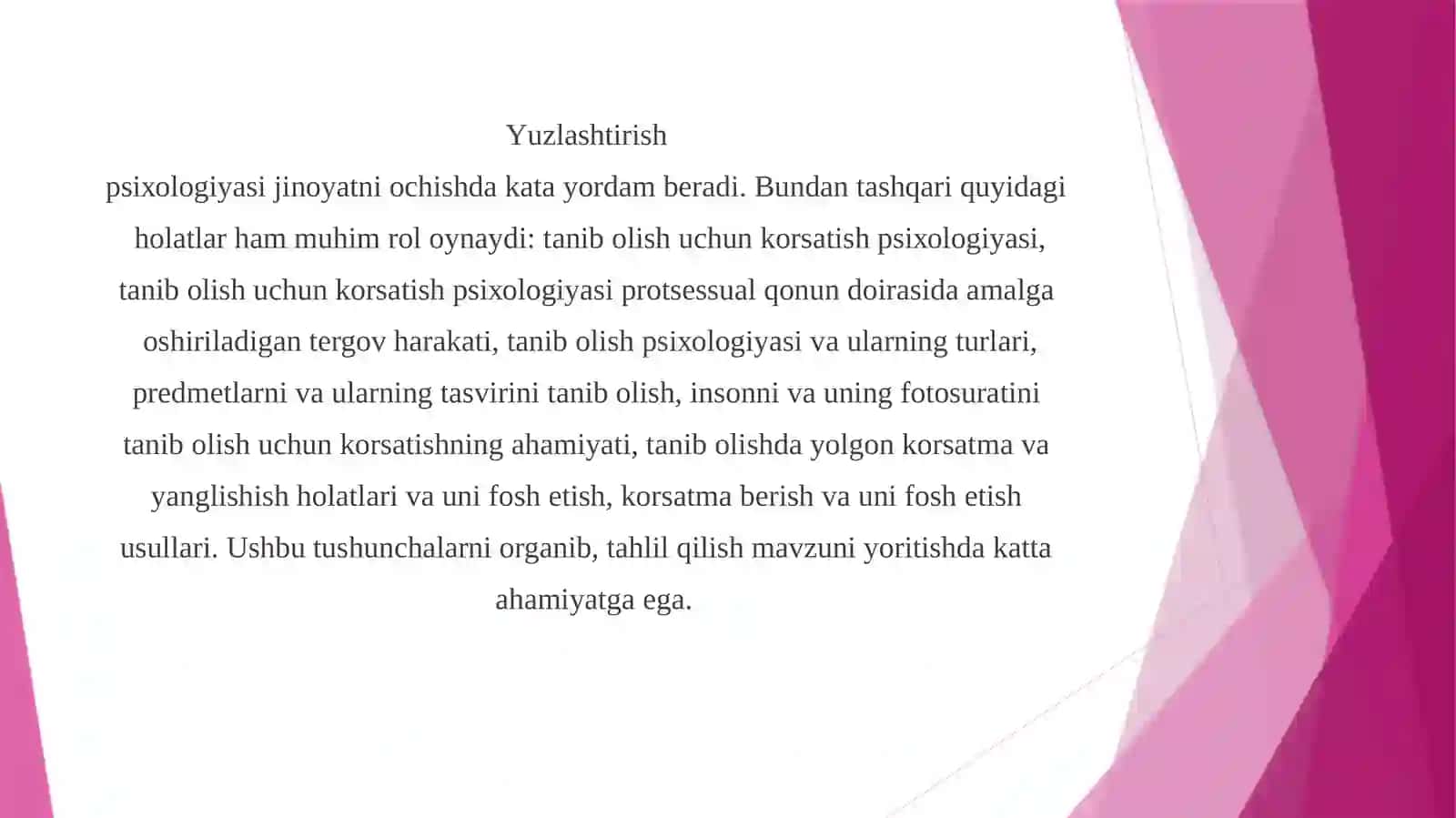 YUZLASHTIRISH JARAYONIDA VUJUDGA KELGAN NIZOLI VAZIYATLAR, ULARDAN FOYDALANISH VA BU HOLATNI TARTIBGA SOLISH (STRESS, AGRESSIYA, DEPRESSIYA, FRUSTRATSIYA, AFFEKT) 4
