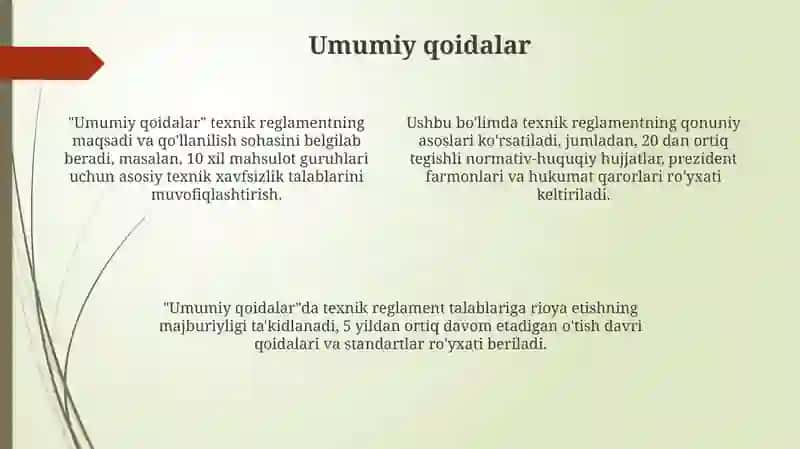 Texnik reglamentning namunaviy tuzilmasi 4