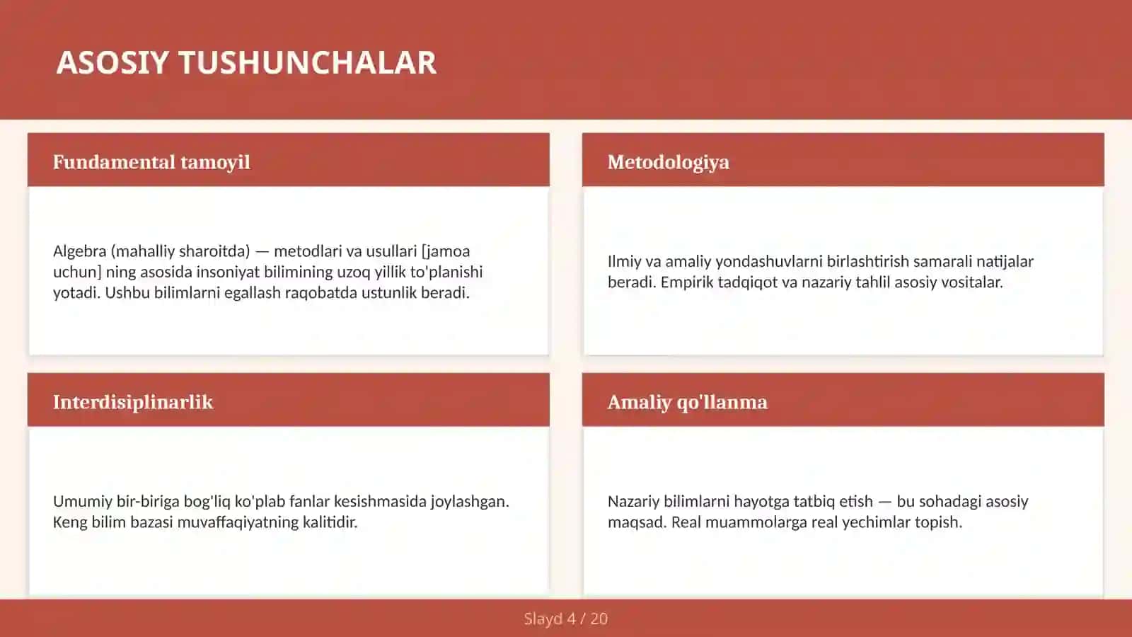 Algebra (mahalliy sharoitda) — metodlari va usullari [jamoa uchun] 4