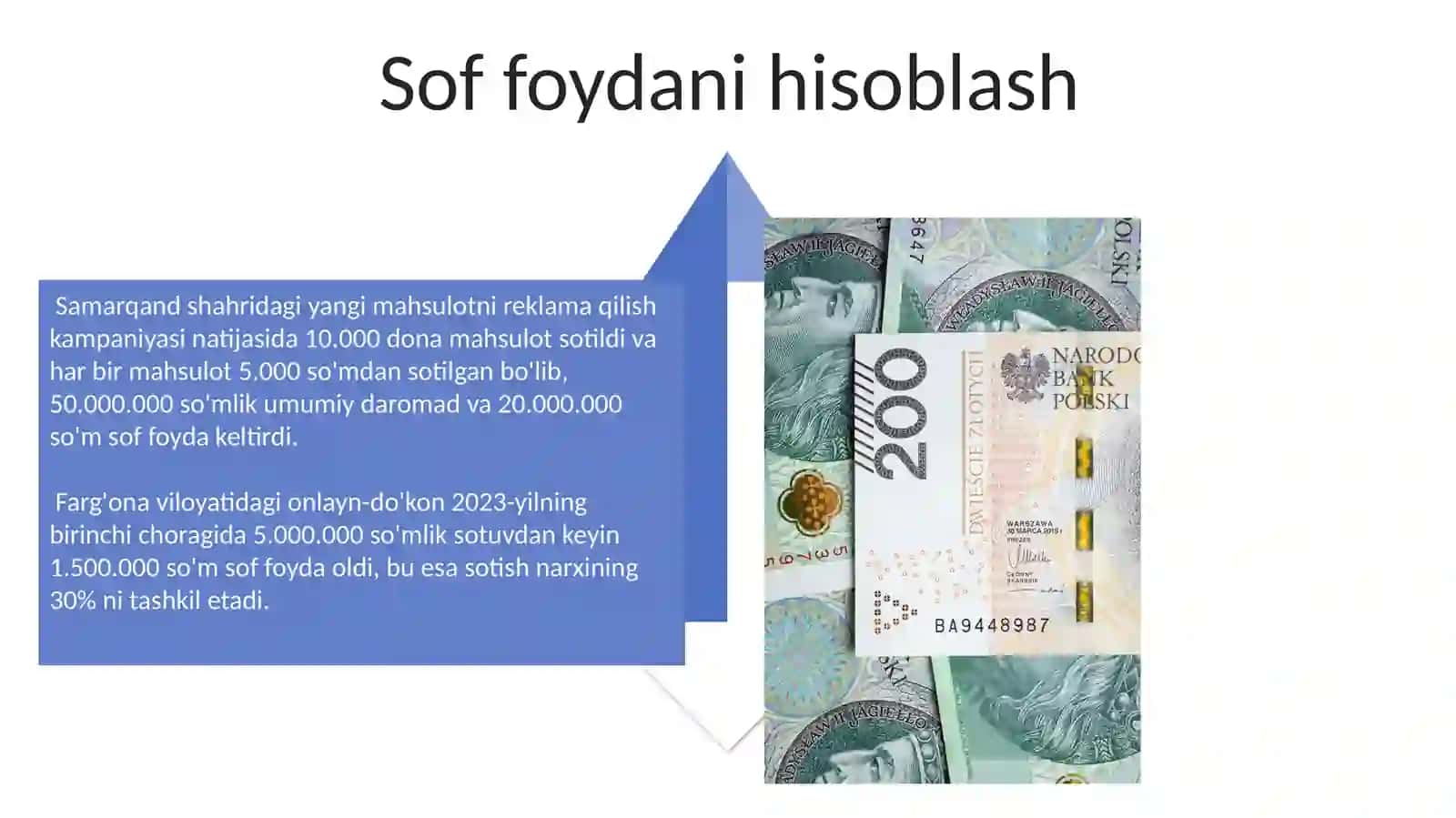 Daromadlar toʻgʻrisidagi hisobotdan foydalangan holda kampaniyaning foydasini hisoblash 4