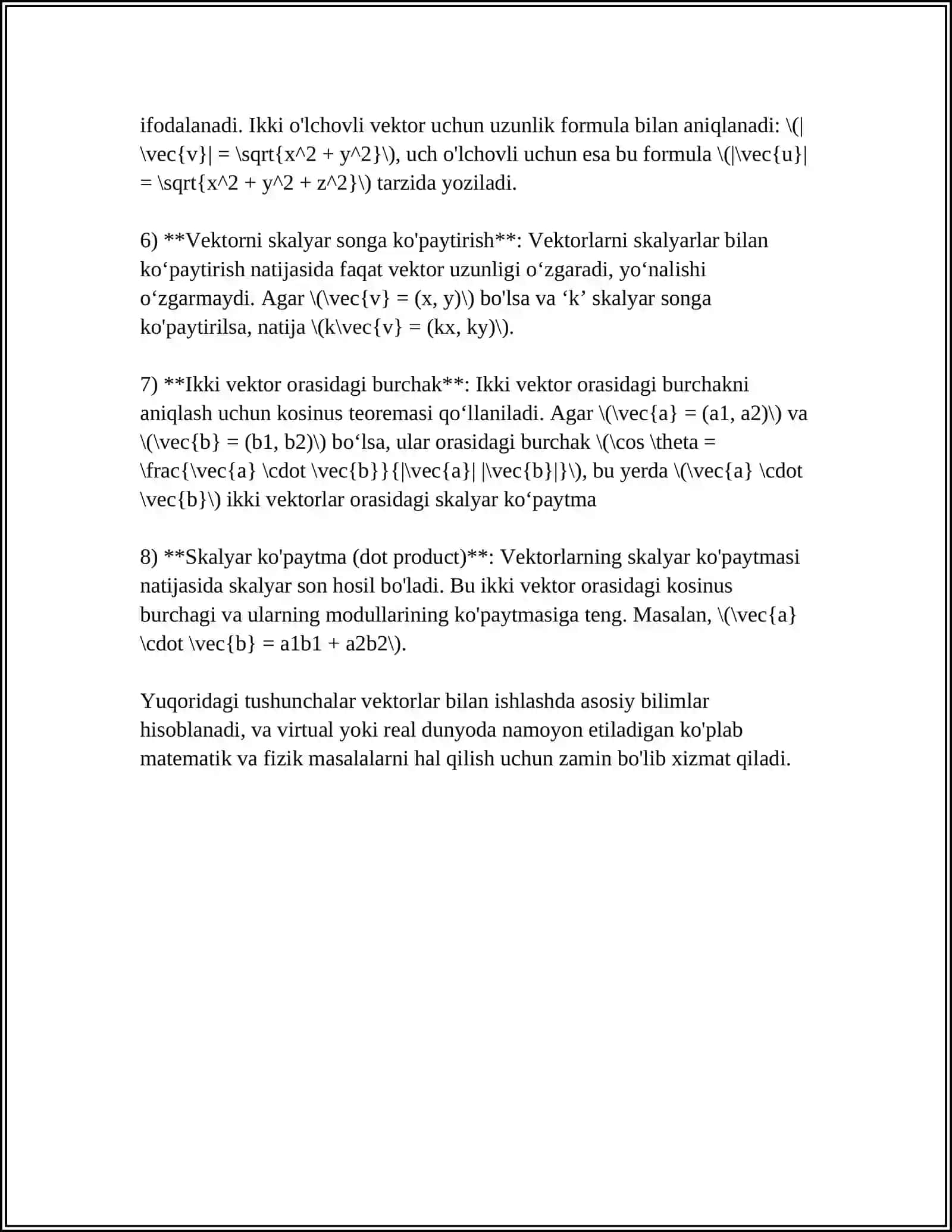 VEKTORLAR ALGEBRASI 4