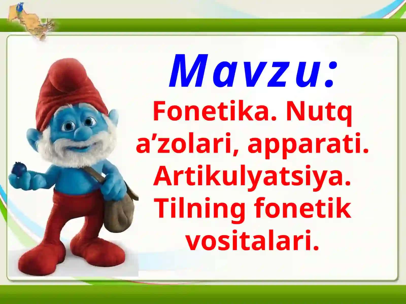 Fonetika.Nutqa’zolari,aрparati.Artikulyatsiya.Tilning fonetik vositalari 4