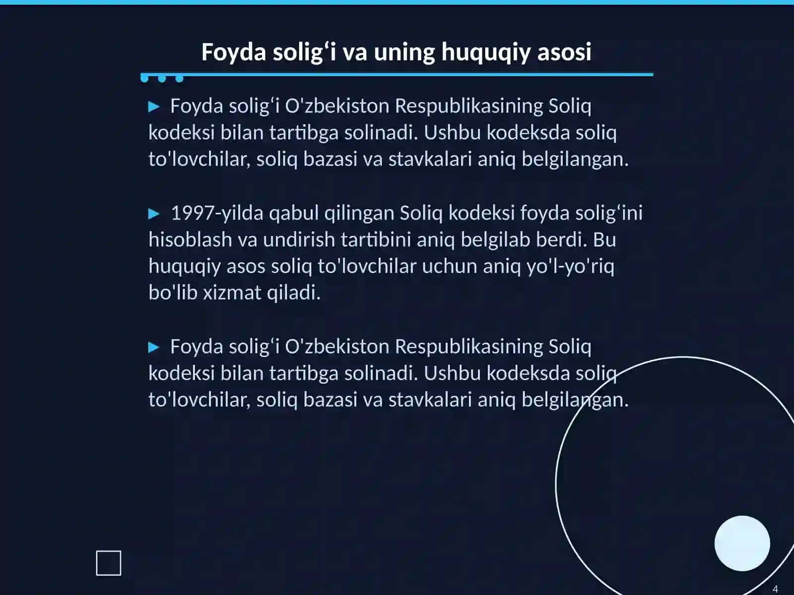 Foyda solig‘ini hisoblash va byudjetga undirish tartibi 4