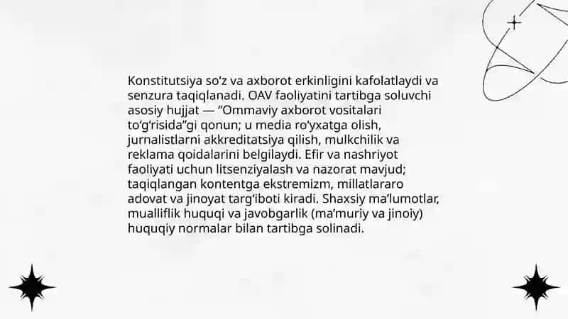 OAVlarni litsenziyalash va roʻyxatdan oʻtkazish tartibi 4